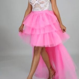 Hot & Delicious Pink High Low Skirt